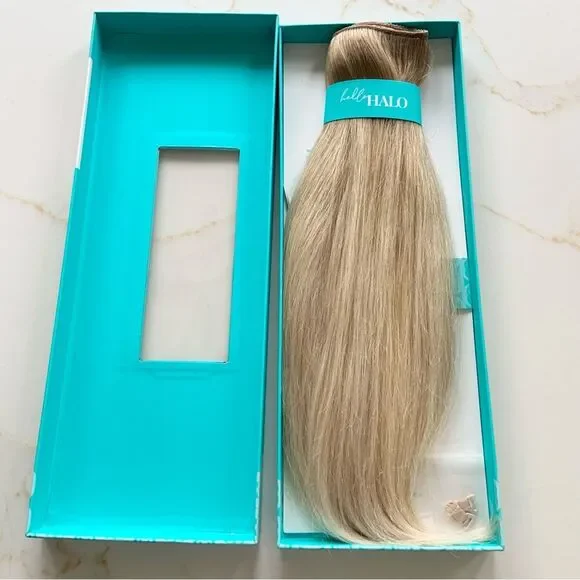 FINAL PRICE! Halocouture Hair Extensions 16 Inch Balayage Platinum Blonde B60 - Picture 9 of 11